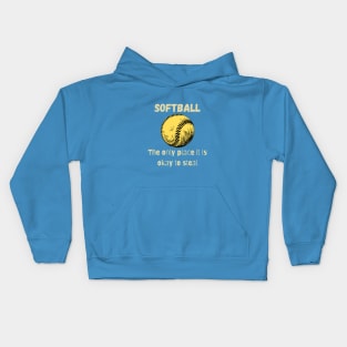 Softball steal Kids Hoodie